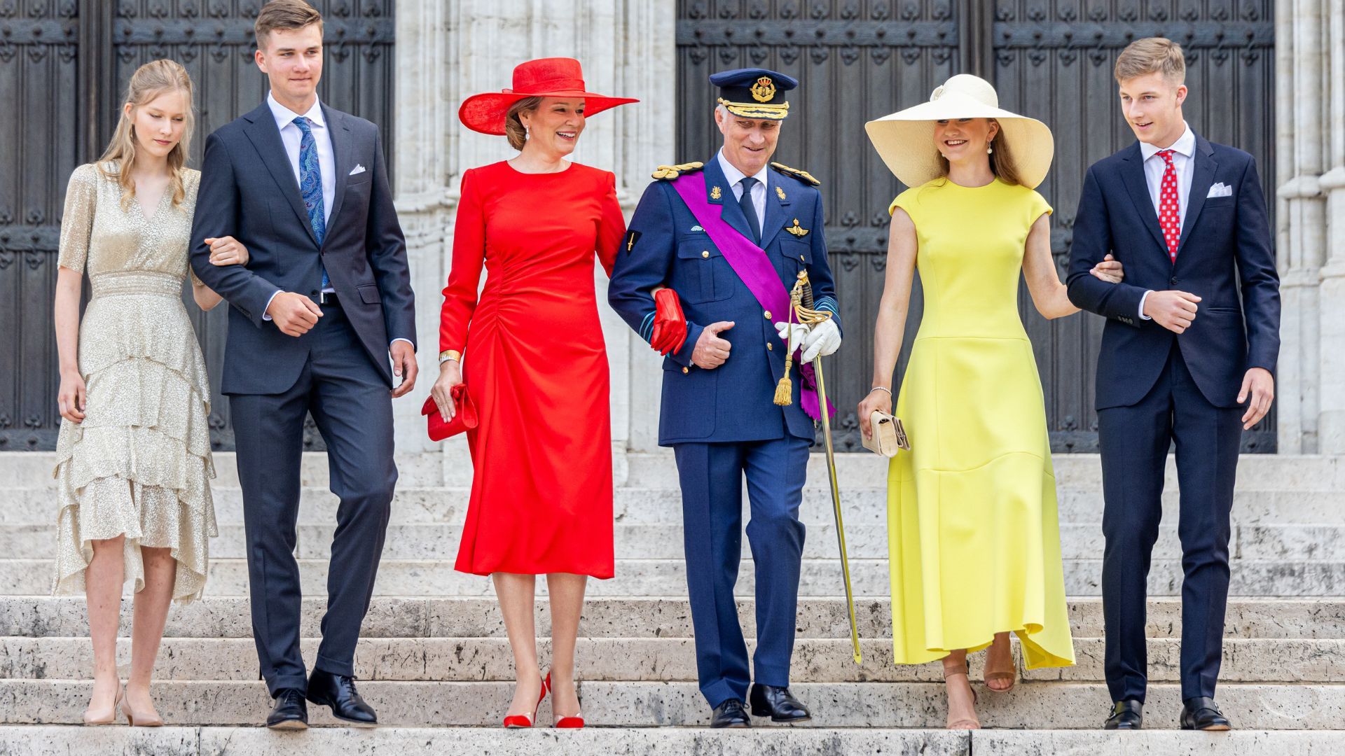 Mass of the Belgian royal family at the Cathedral on July 21, 2023 in Brussels, Belgium