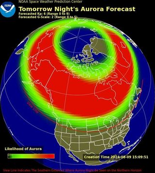 NOAA's August 10 aurora forecast.