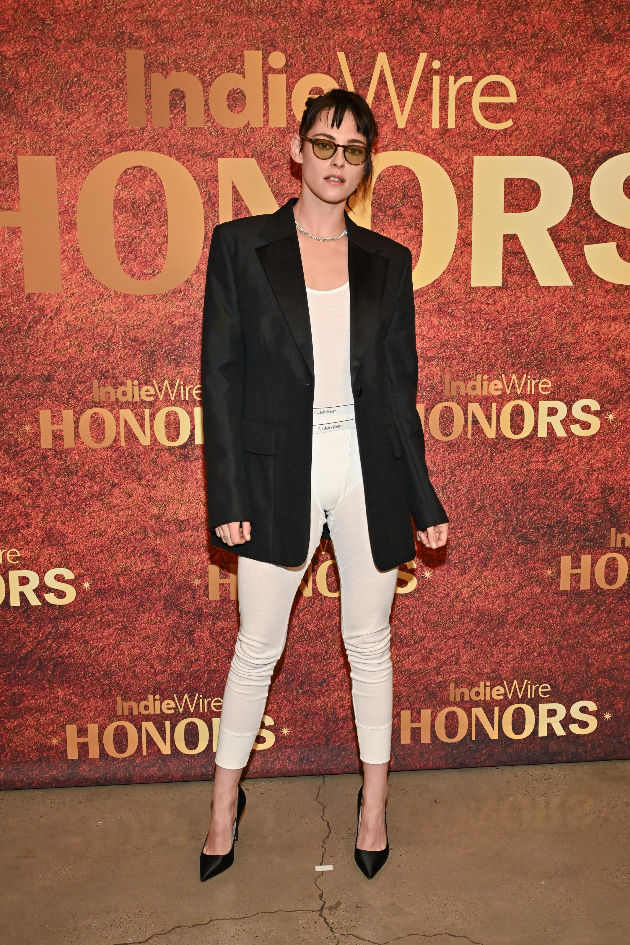 Kristen Stewart attended an award season ceremony in Calvin Klein underwear-as-outerwear