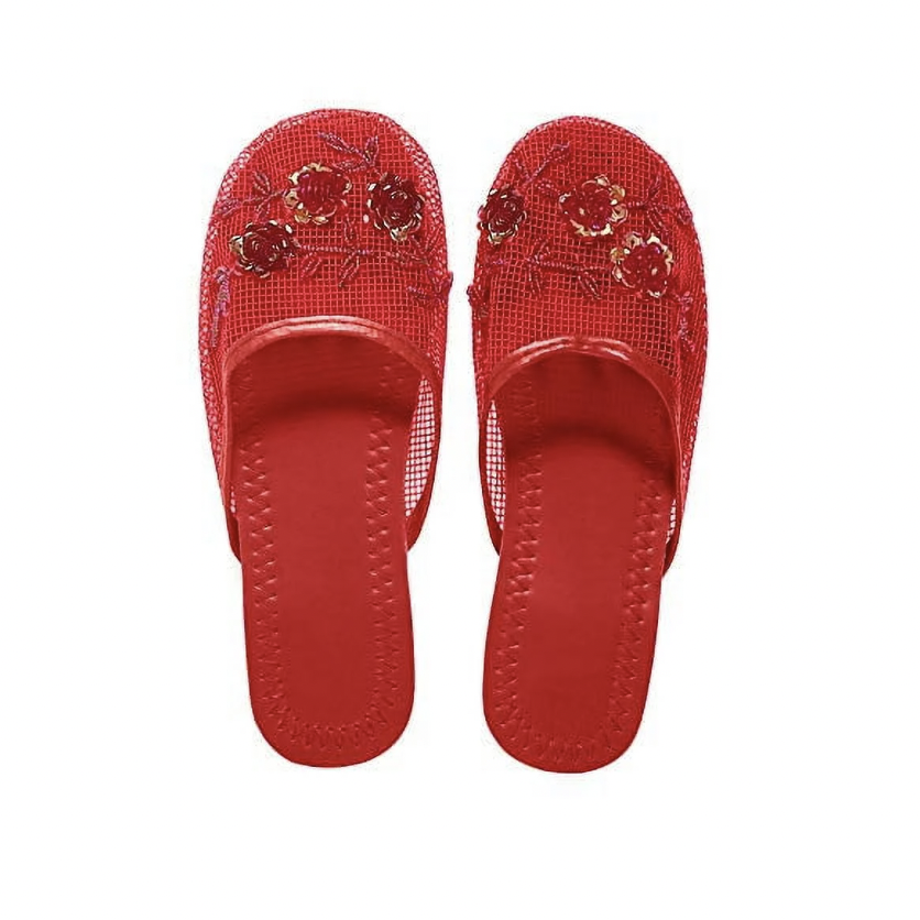 WW-18GP, Women's Mesh Slippers With Sequins