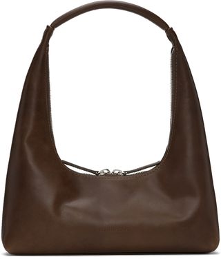 Brown Integrated Strap Shoulder Bag