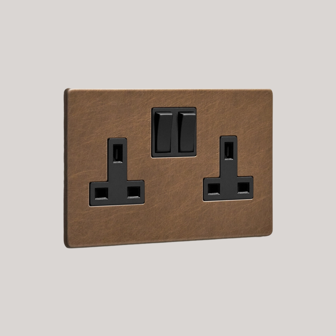 Dowsing &amp;amp; Reynolds, Antique Brass Double Socket