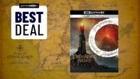 LOTR 4K Blu-rays on top of an image of the Tolkiein middle-earth mapand a best deal stamp on top of it