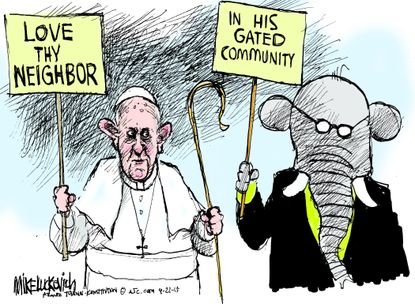 Editorial cartoon Pope GOP