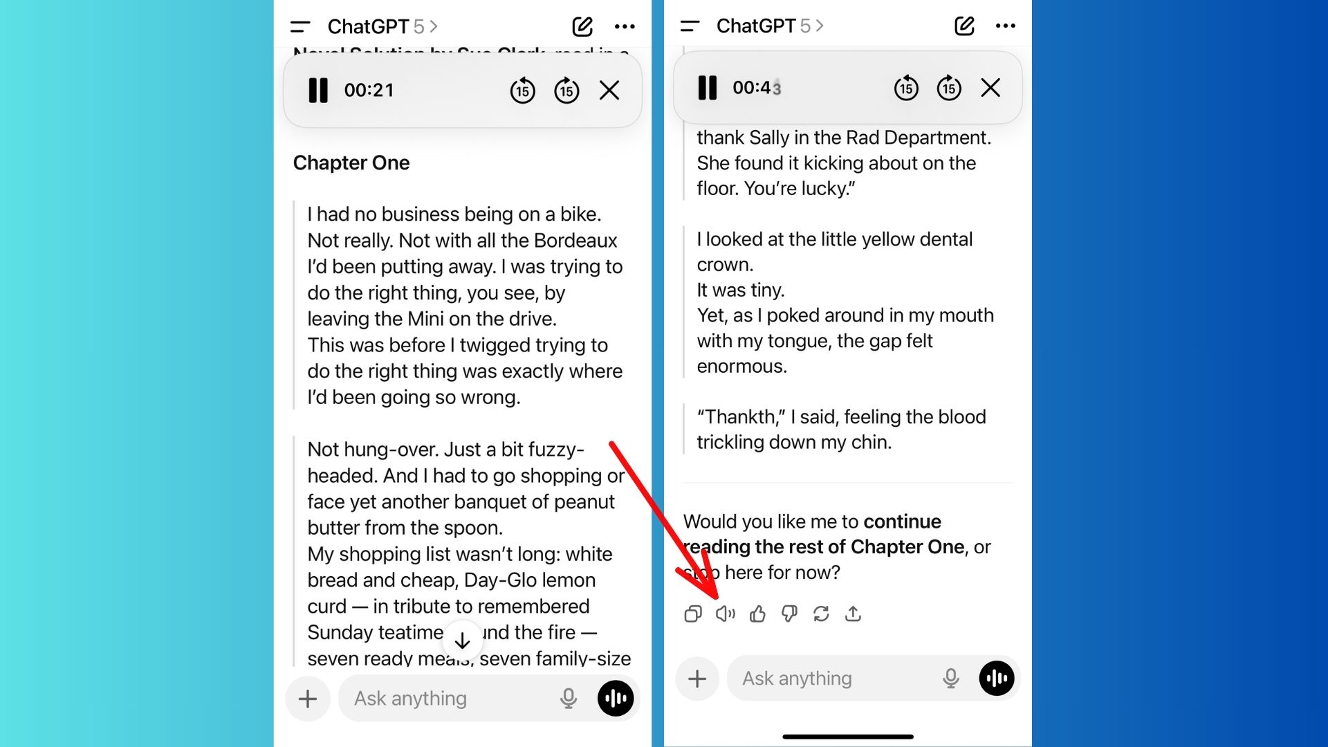 ChatGPT Read Aloud feature