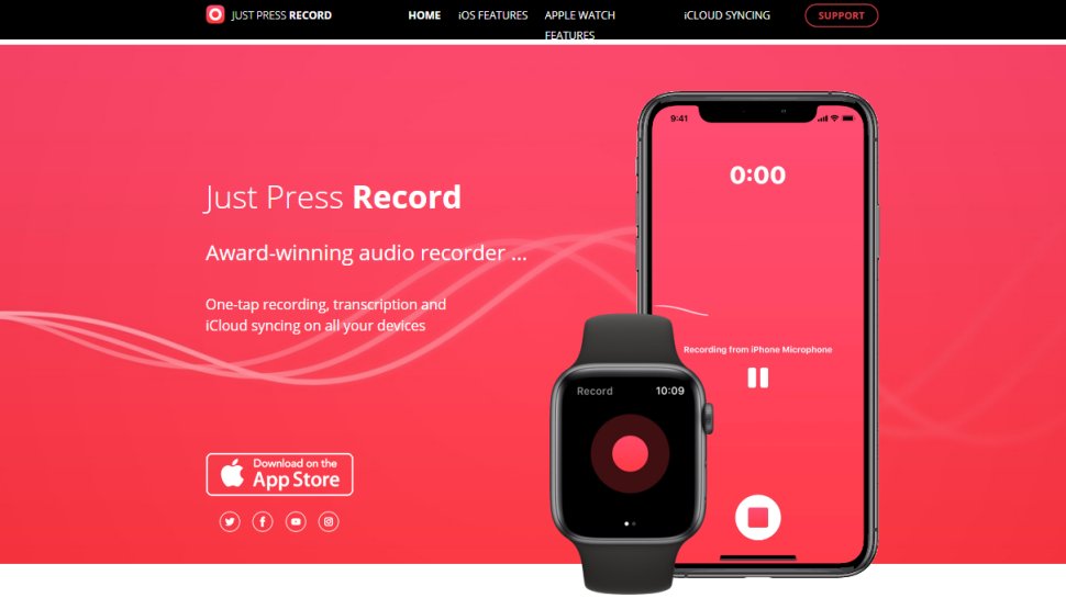 Website screenshot for Just Press Record