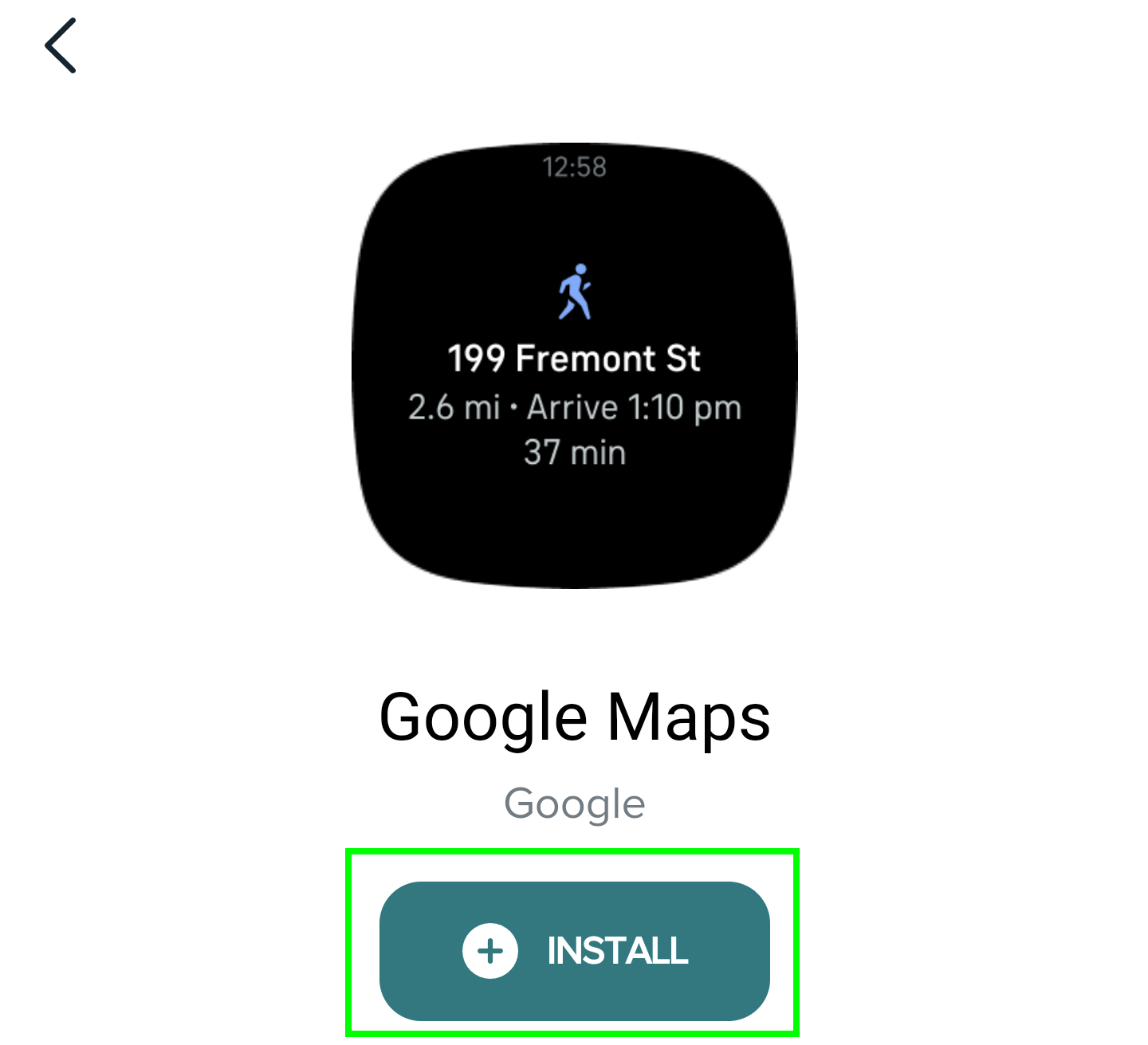 Страница установки приложения Fitbit Google Maps
