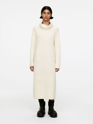 Roll-Neck Wool Dress