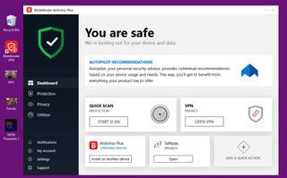 screenshot bitdefender dashboard