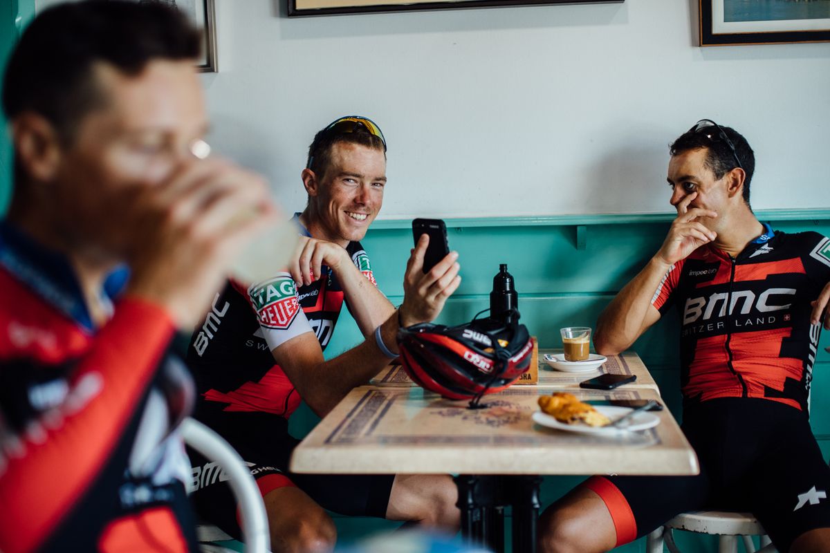 Rohan Dennis and Richie Porte on the second rest day of the Vuelta a Espana.