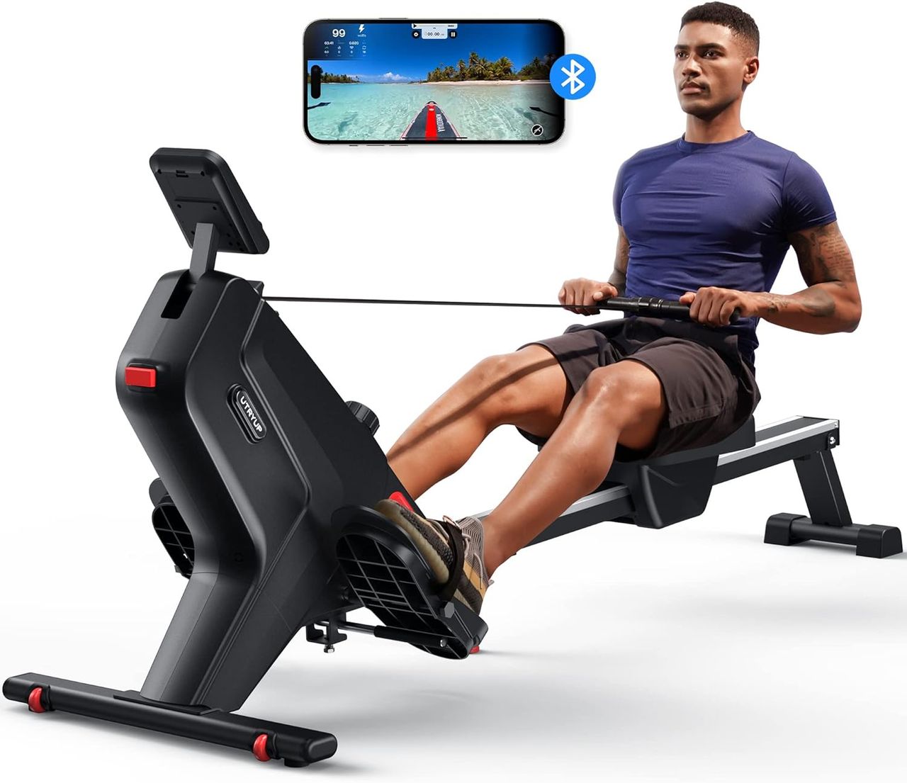 UTRYUP rowing machine with man exercising on it