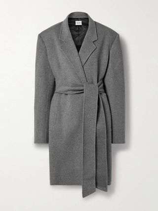 Annly Belted Wool-Felt Coat