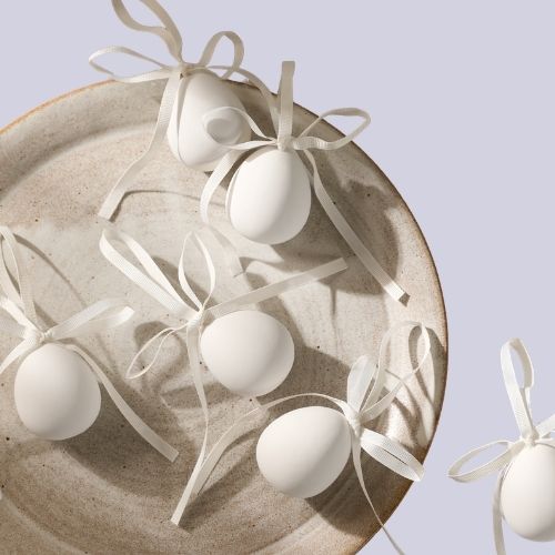 The White Company, White Ceramic Eggs, Set of 6