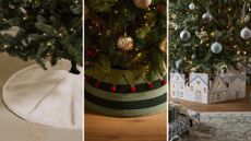 composite of three different tree skirts