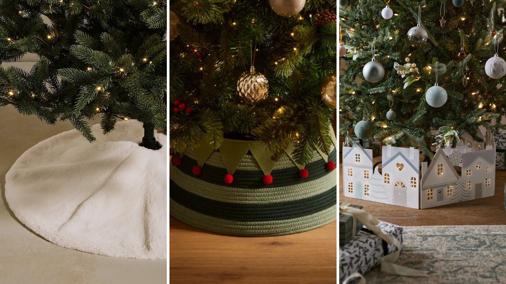  composite of three different tree skirts