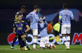 Phil Foden, centre, put the seal on the win
