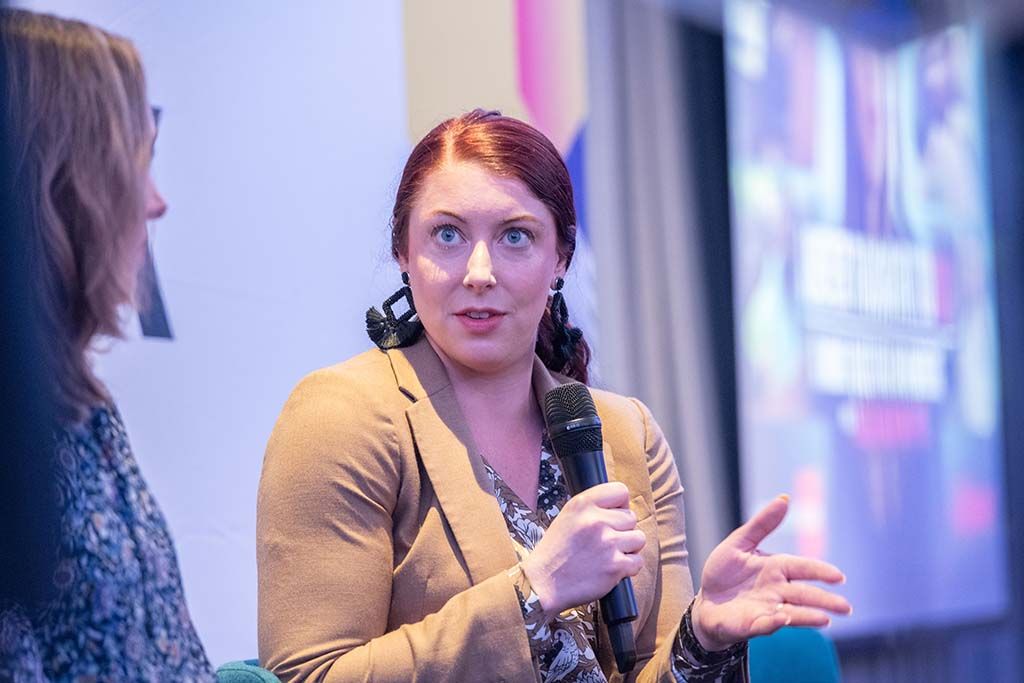Sierra Bodor, director of U.S. vaccines communications at GSK, on the panel session &ldquo;Marketer Case Study: GSK and Lifetime Lever the Power of Emotional Storytelling.&rdquo;
