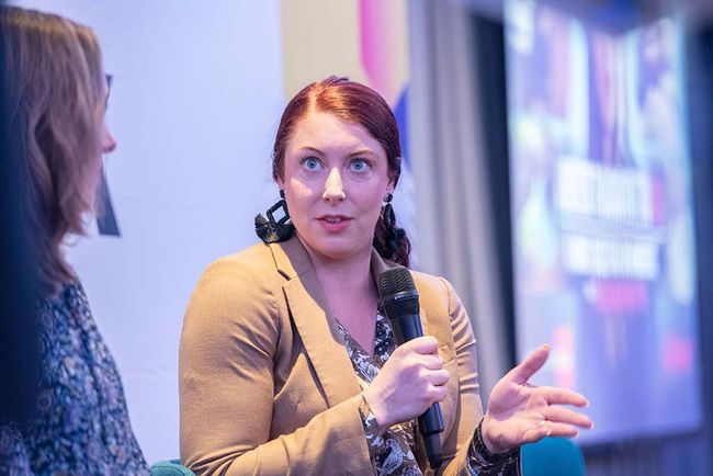 Sierra Bodor, director of U.S. vaccines communications at GSK, on the panel session &ldquo;Marketer Case Study: GSK and Lifetime Lever the Power of Emotional Storytelling.&rdquo;