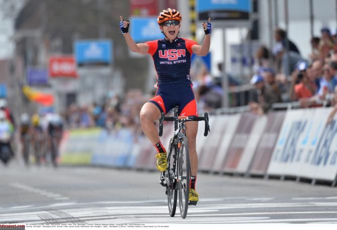 Lauren Hall celebrates victory