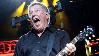 Alex Lifeson of Rush performs in concert at the Austin360 Amphitheater on May 16, 2015 in Austin, Texas