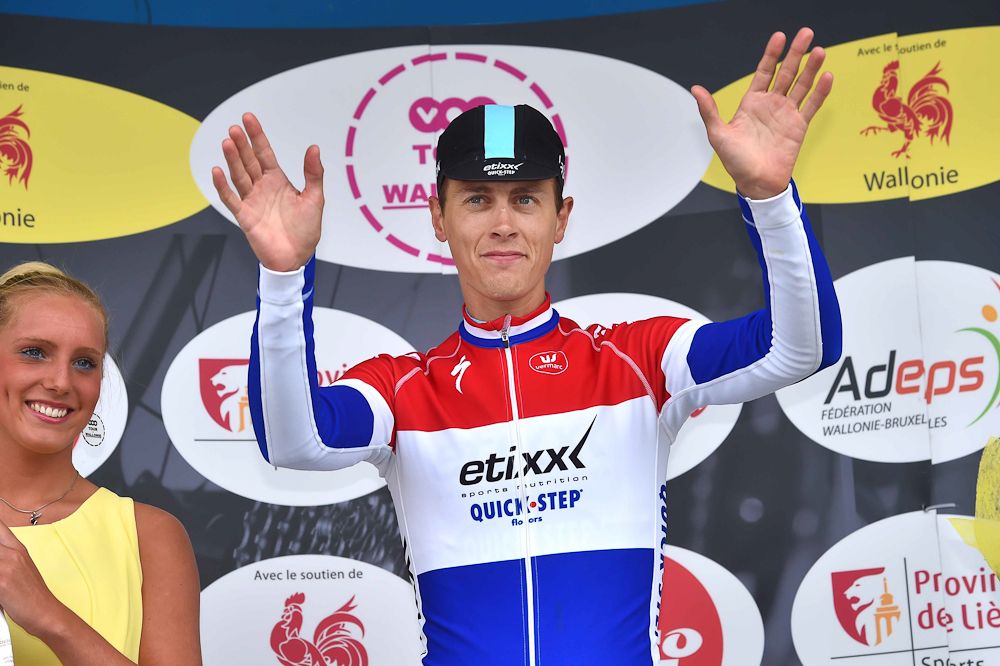 Niki Terpstra on the stage 4 podium at Wallonie
