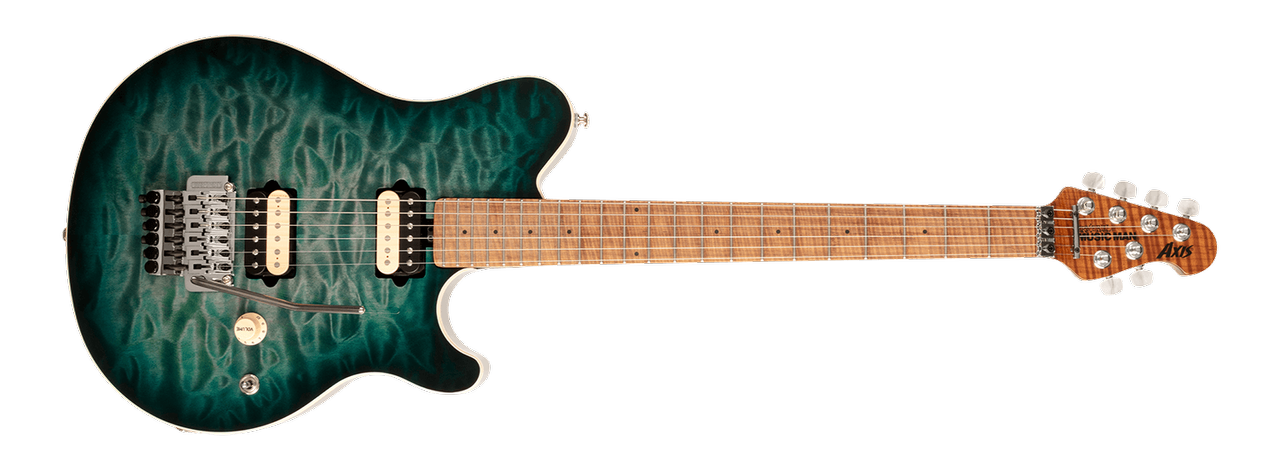 Ernie Ball Music Man's Axis Yucatan Blue Quilt