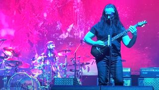 Mike Portnoy (left) and John Petrucci perform live at The Theatre at Ace Hotel in Los Angeles on November 4, 2022
