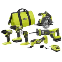 RYOBI ONE+ 18V Lithium-Ion 6-Tool Combo Kit: was $299, now $199 (33% off – $100 savings)
