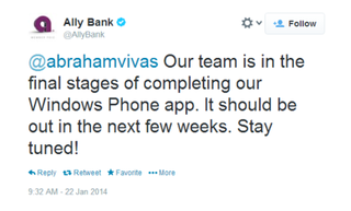 Ally Bank Tweet
