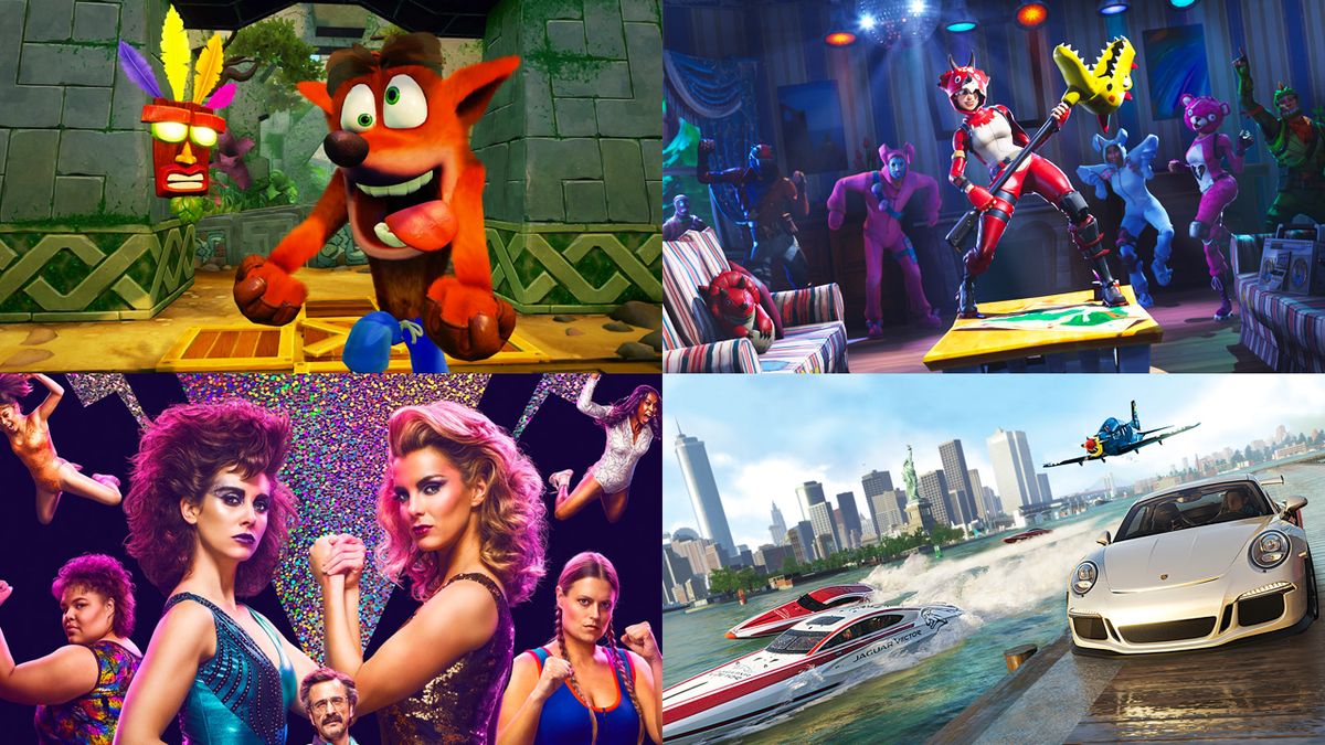 Crash Bandicoot, Fortnite, GLOW 2, The Crew 2