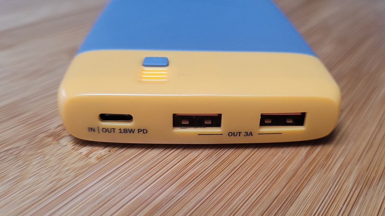 The BioLite Charge PD on a table showing the 2 x USB-A ports and 1 x USB-C port