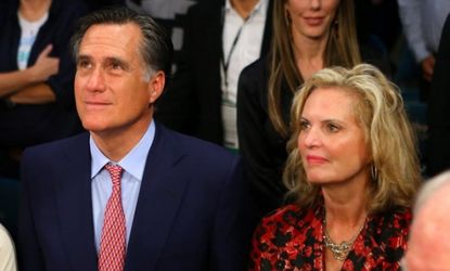 Mitt and Ann Romney sit ringside at the Marquez-Pacquiao fight on Dec. 8.