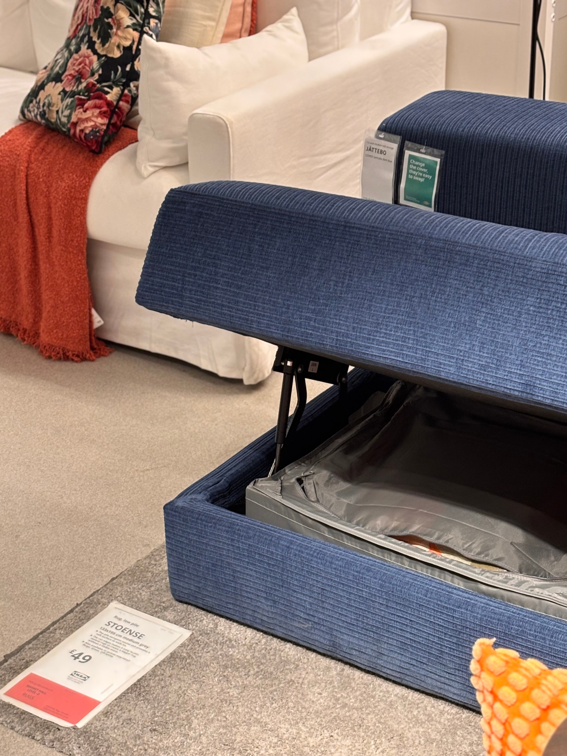 ikea jattebo sofa in a store