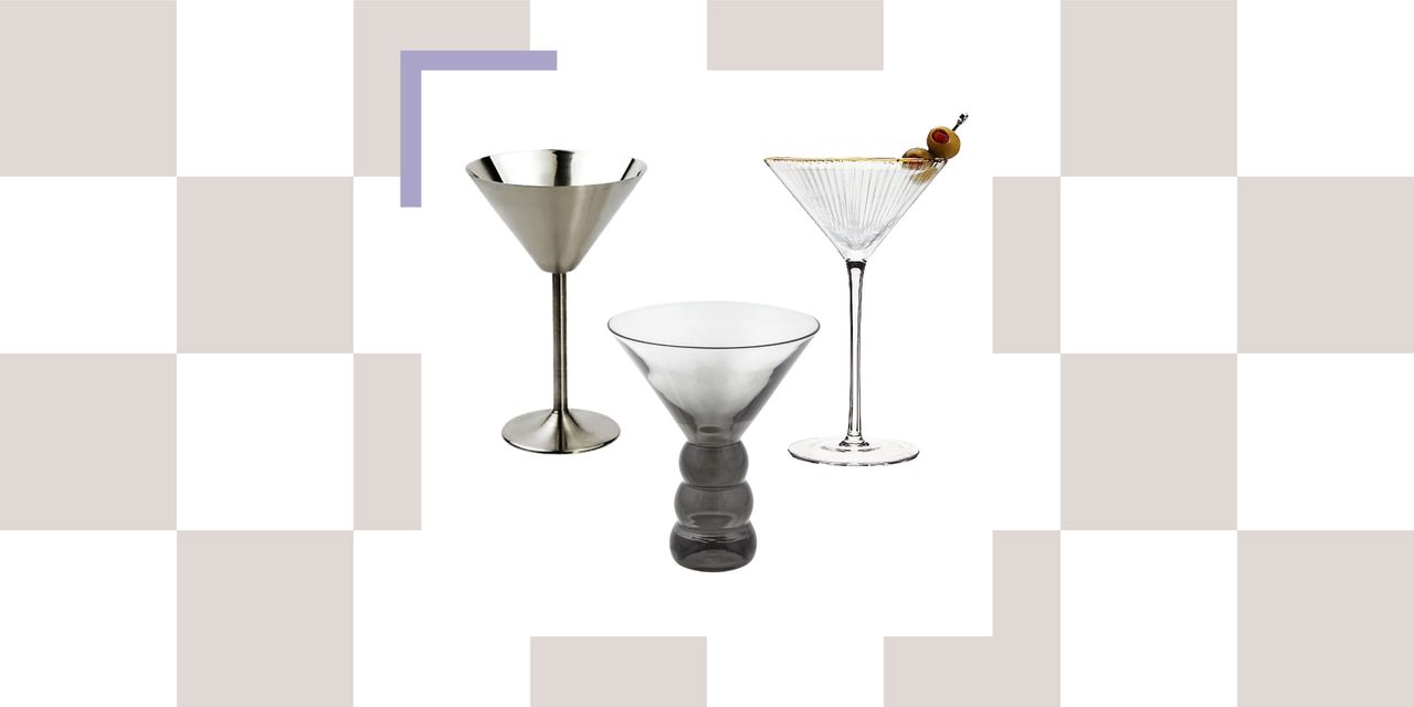 martini glasses on a checkered background