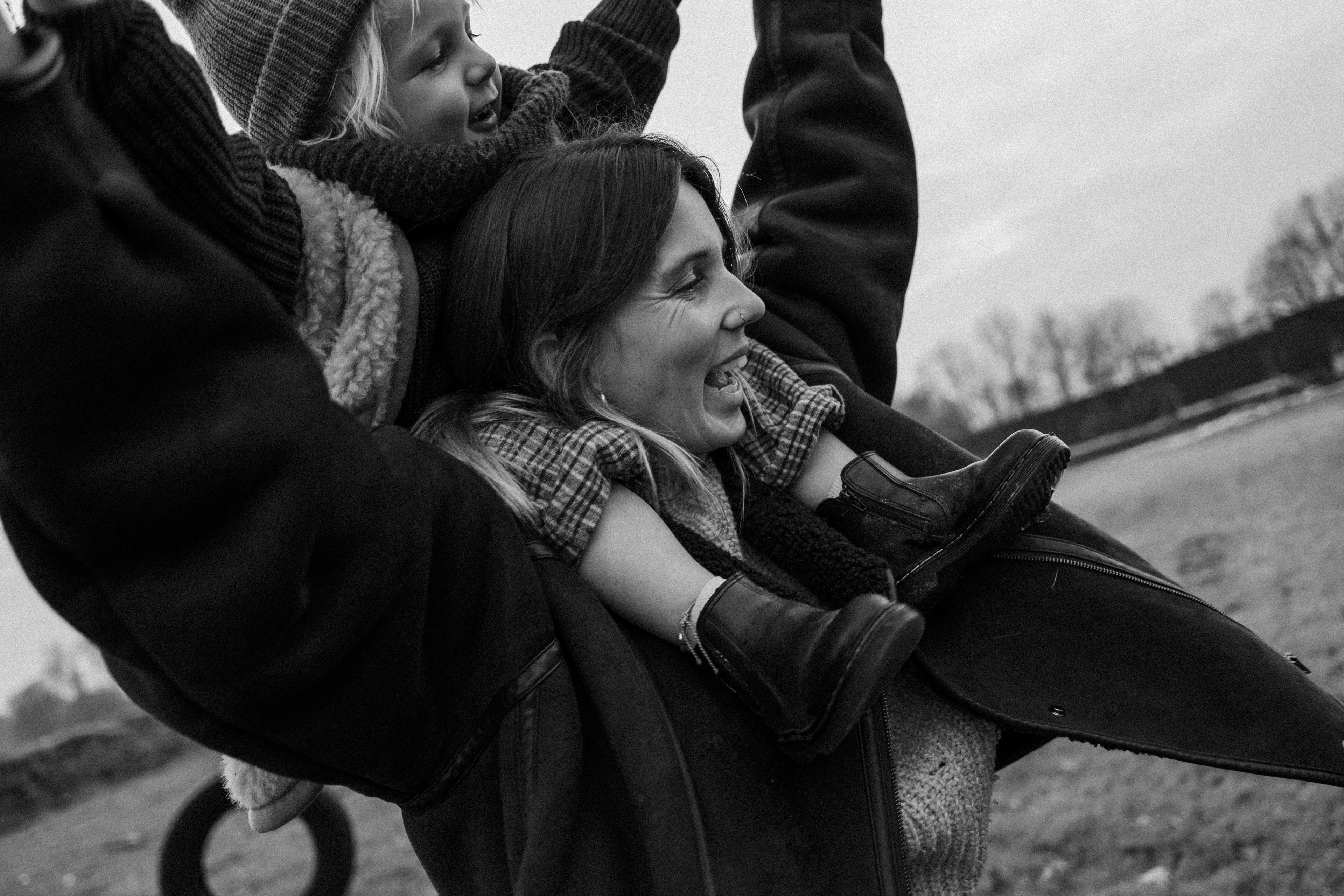 Sample image taken with the Sigma 15mm f/1.4 DC Contemporary of a black and white family lifestyle session