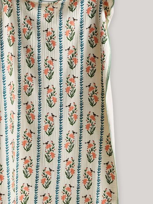 Mira Cotton Sherpa Floral Printed Throw Blanket