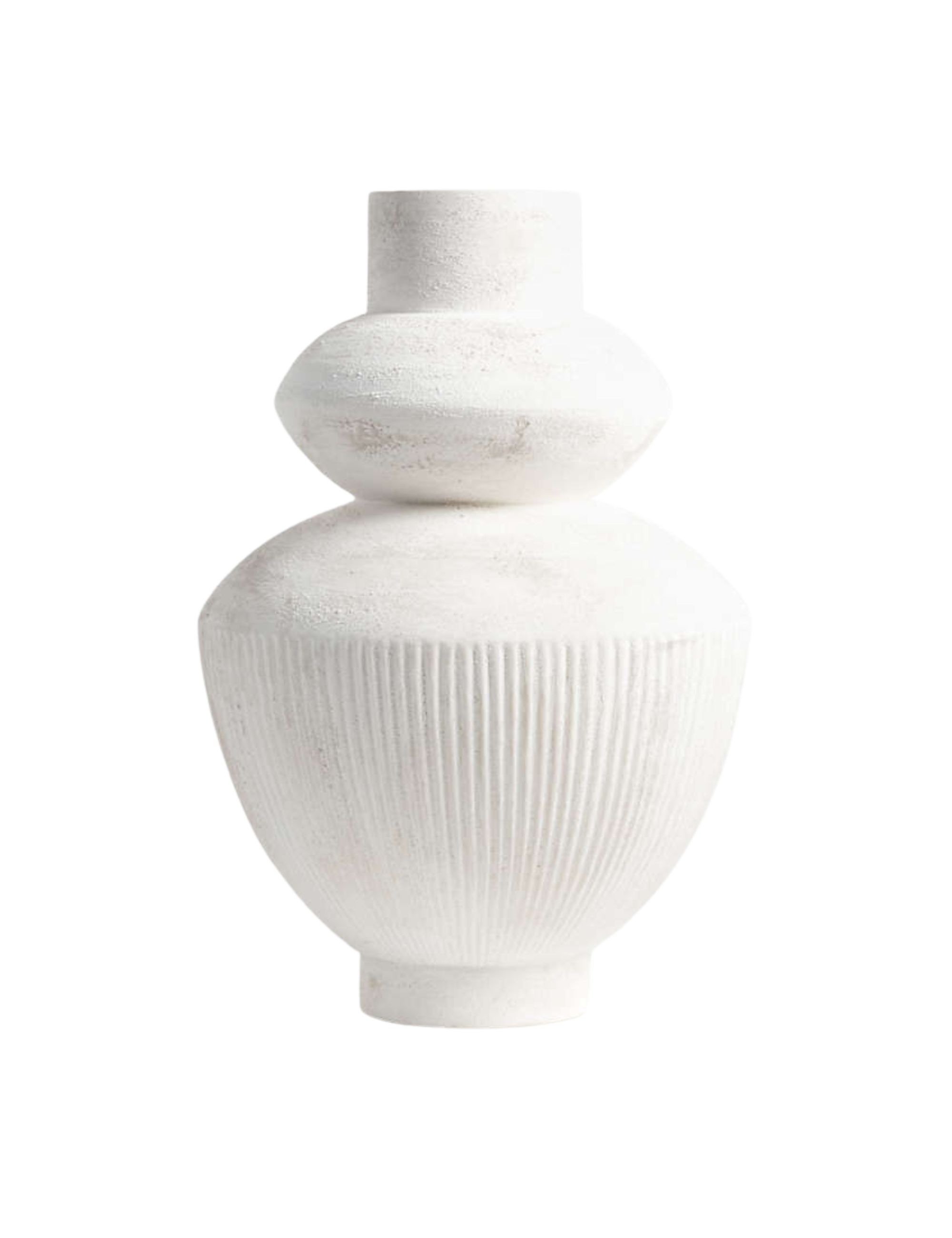 Les Crêtes White Textured Vase 18" by Athena Calderone