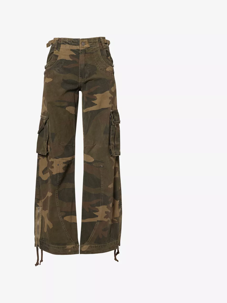 Trooper Camo Straight-Leg Regular-Fit Cotton Trousers - 25