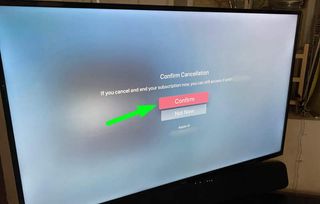 Apple TV Plus cancellation confirmation window