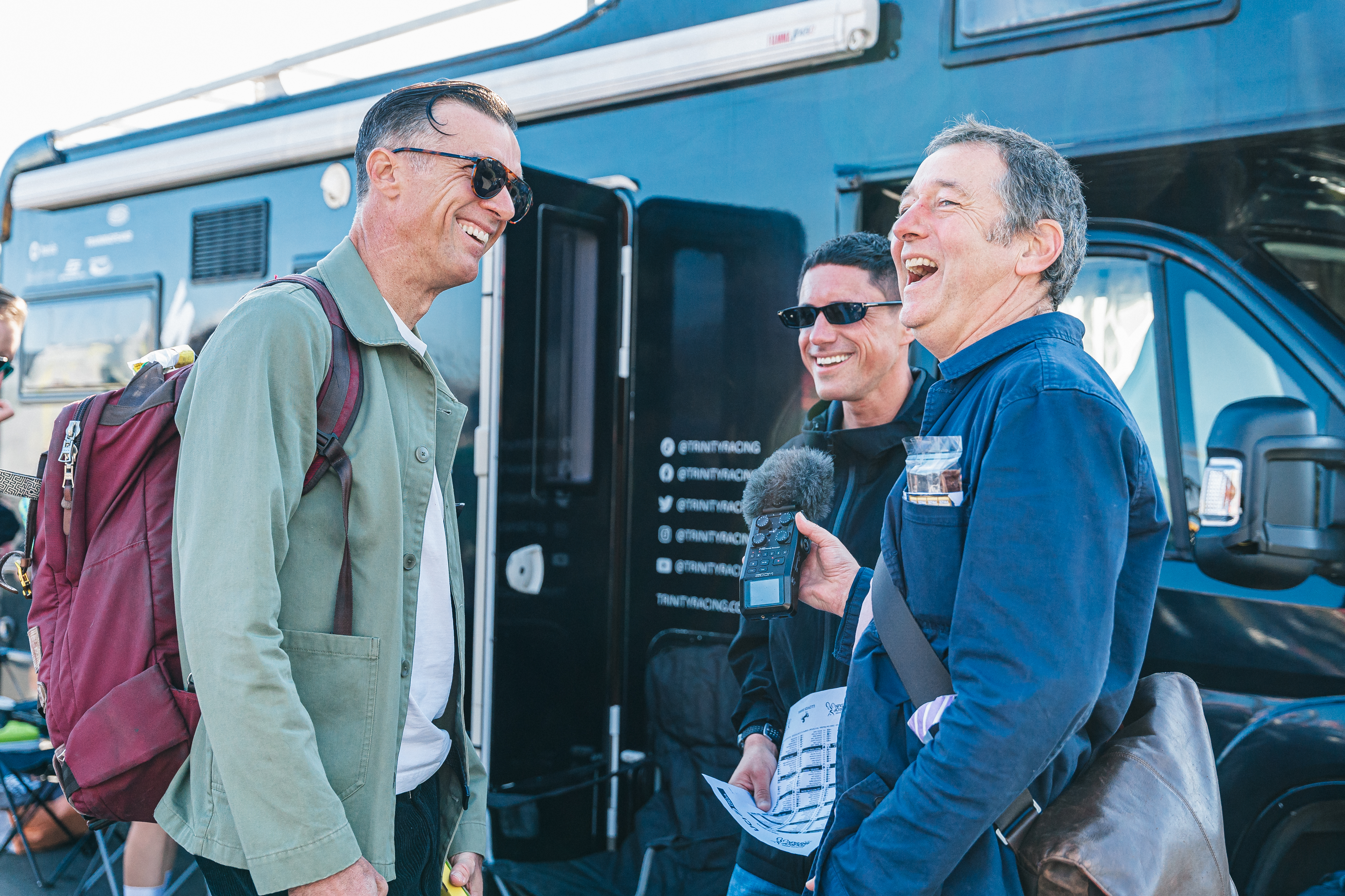David Millar, Pete Kennagh and Ned Boulting at the Tour de France