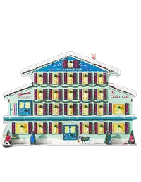 George &amp; Viv Wooden Ski Lodge Christmas Advent Calendar | was £108, now £81 at Anthropologie