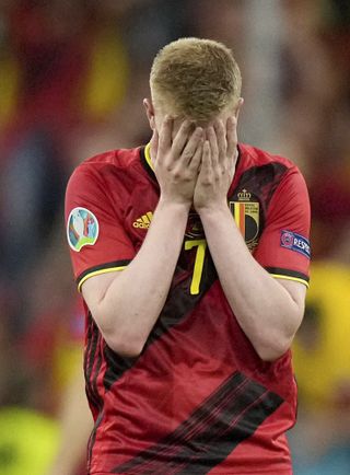 Kevin De Bruyne's tournament ended as Belgium were eliminated by Italy in the quarter-finals