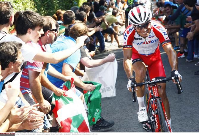 Joaquim Rodriguez (Katusha) gives it his all on the climb