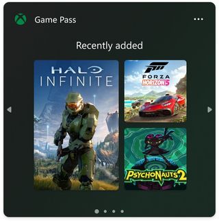 Game Pass widget on Windows 11
