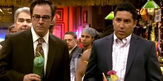 Oscar Nunez and Roger Bart in It's Always Sunny in Philadelphia Season 9