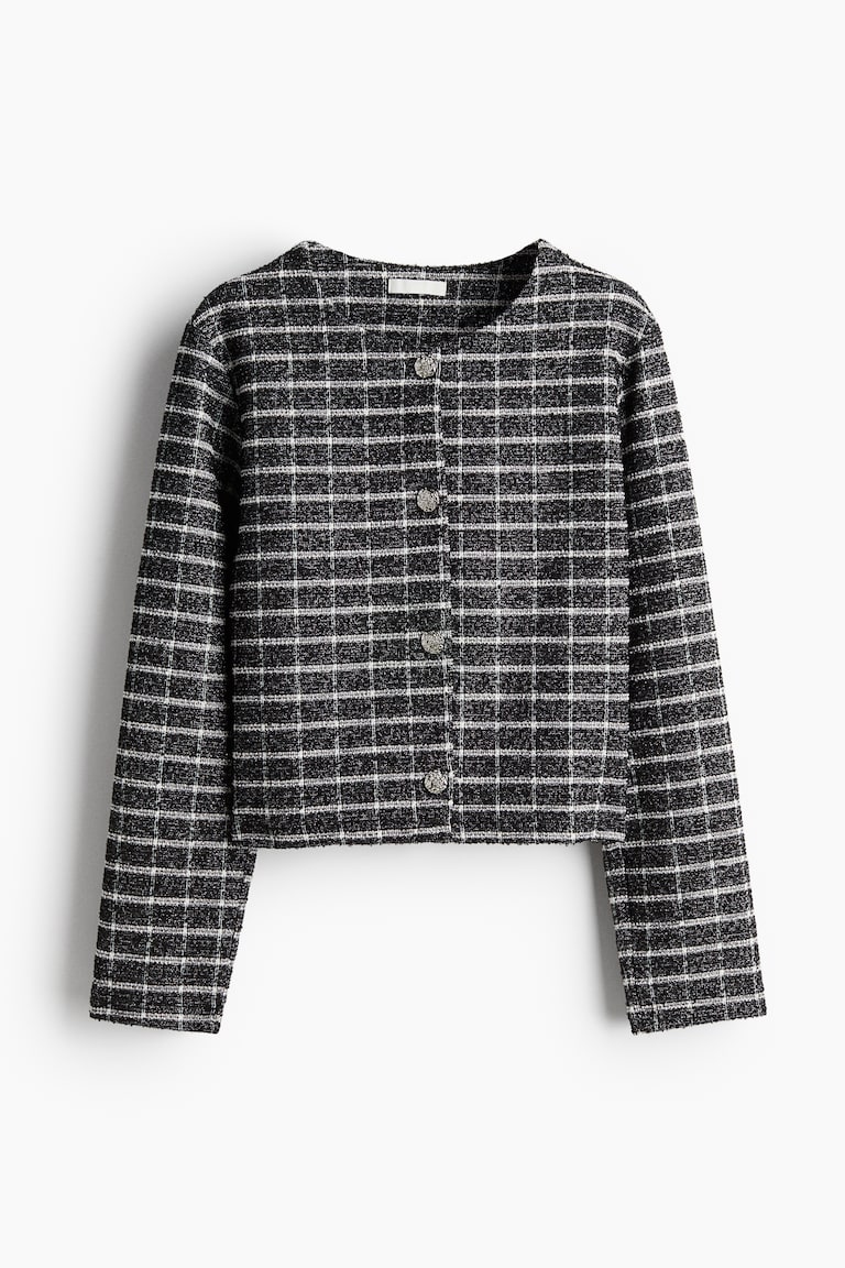Glittery Textured Jersey Cardigan