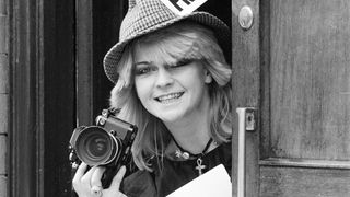 Pop star Toyah Willcox gets into the spirit of the occasion when attending a Birmingham Press Club lunch in her honour. 4th August 1982.