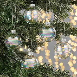 John Lewis Winter Fairytale Glass Baubles, Tub of 20, Iridescent
