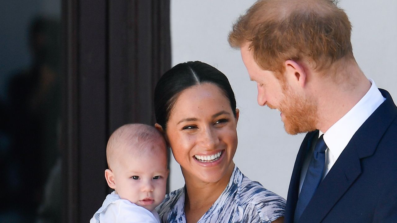 CAPE TOWN, SOUTH AFRICA - SEPTEMBER 25: Prince Harry, Duke of Sussex, Meghan, Duchess of Sussex and their baby son Archie Mountbatten-Windsor meet Archbishop Desmond Tutu and his daughter Thandeka Tutu-Gxashe at the Desmond &amp; Leah Tutu Legacy Foundation during their royal tour of South Africa on September 25, 2019 in Cape Town, South Africa. (Photo by Pool/Samir Hussein/WireImage)