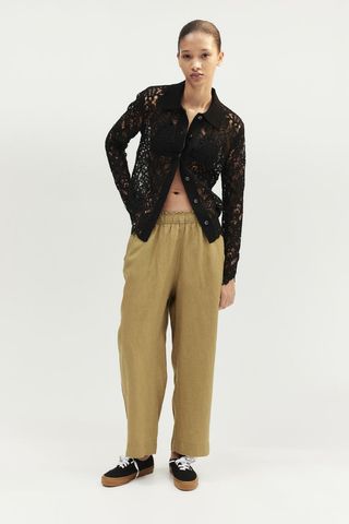 Ankle-Length Linen Trousers